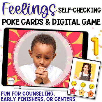 Preview of Naming Feelings Interactive Social Skills Print and Digital Hands On SEL Game