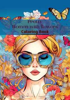Preview of Blossoms of Elegance: A Women with Flowers Coloring Odyssey book