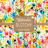 Blotchy - Grunge Watercolor Ink Splatter Textures - Digita