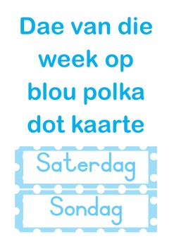 Preview of Blou Polka dot dae van die week plakaat