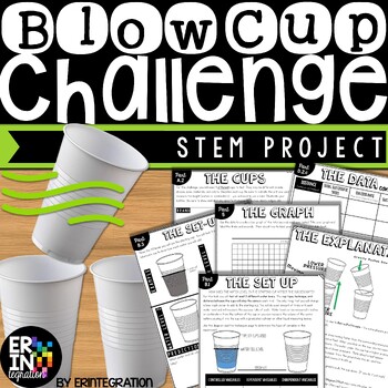Preview of Blow Cup STEM Challenge and Scientific Method Project
