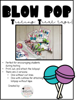Preview of Blow Pop Testing Treat Tags