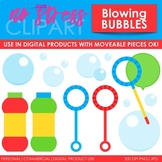 Blowing Bubbles Clip Art Blue Set (Digital Use Ok!)