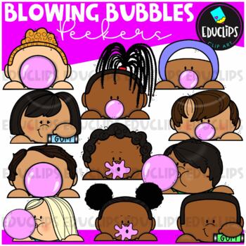blowing bubble gum clipart