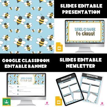 Preview of Blue Bee Slides Templates | Blue Bee  Newsletter | Blue Bee  Headers 3 in 1