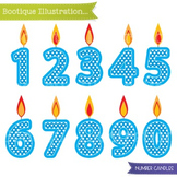 Blue Birthday Candles Clip Art. Number Candles Clip Art. B
