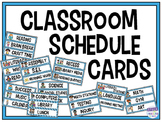 Blue Boarder Classroom Schedule Cards