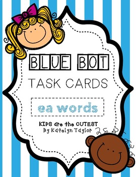 Preview of Blue Bot Phonics Task Cards (ea words)