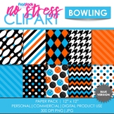 Blue Bowling Digital Papers