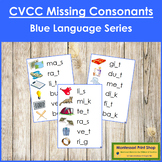 Blue: CVCC Missing Consonant Cards - Montessori Phonics