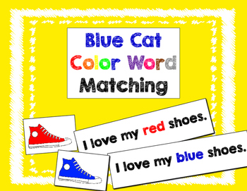 Preview of Blue Cat Color Words Matching