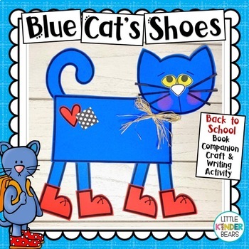 Preview of Blue Cat | I Love My School Shoes | Book Companion Craft | Back to School