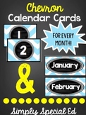 Blue Chevron Calendar Cards- FULL YEAR