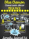 Blue Chevron Chalkboard Classroom Decor MEGA Pack
