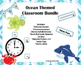 Blue Chevron Ocean themed Classroom bundle