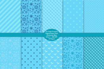 Preview of Blue Christmas Paper Pack