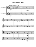 Blue Danube Waltz Duet for Recorder