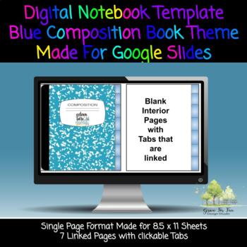 Preview of Blue Digital Interactive Notebook Template | Create Your Own | Diverse