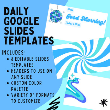 Preview of Blue Disco Daily Google Slides Template