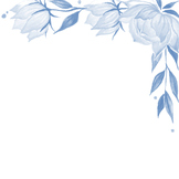 Blue Floral Watercolor Clipart JPG (White Background) 3000