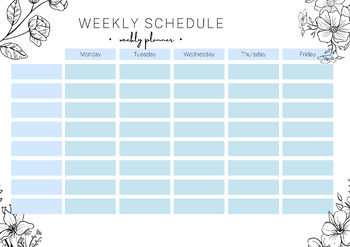 Preview of Blue Flower Weekly Planner