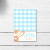 Blue Gingham Easter Somebunny Loves You Printable Flat Lay