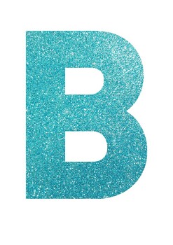 the letter a in blue sparkles