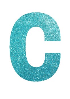 the letter a in blue sparkles