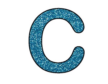 Blue Glitter Theme Bulletin Board Letters Classroom Decor