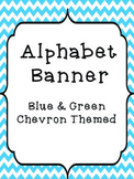 Blue & Green Chevron Themed Alphabet Banner