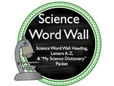 Blue & Green Science Word Wall with Student Dictionary Packet