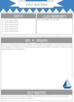 Preview of Blue & Grey Sailboat Newsletter (editable)