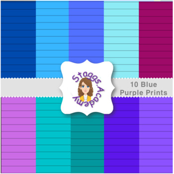 Preview of Blue Hues Digital Papers, Index Card Inspired Backgrounds, Printable Templates