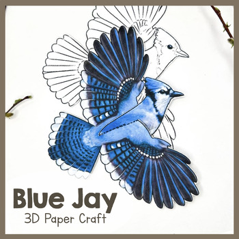 Preview of Blue Jay | 3D Paper Bird| Printable Animal Craft | Blue Jays