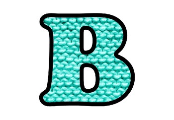 Preview of Blue Knit Texture, Winter Bulletin Board Letters, Numbers, Symbols, Wool Decor