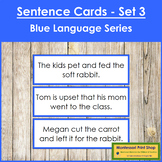 Blue: Phonetic Sentence Cards (Set #3) - Montessori Phonics