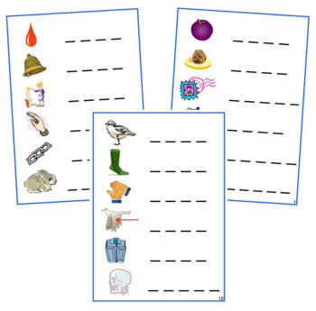 Blue: Phonetic Spelling Cards (Cursive) - Montessori Phonics | TPT
