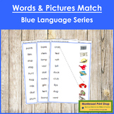 Blue: Phonetic Words and Pictures Match - Montessori Phonics