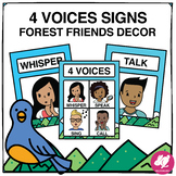 Forest Friends Music Classroom Decor: 4 Voices Signs/Ancho