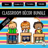 Blue, Pink, Orange, and Yellow Striped Classroom Decor Pack #2