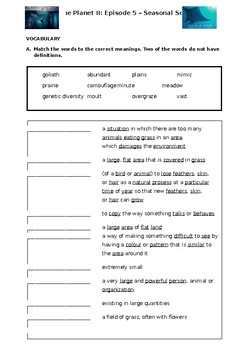 Preview of Blue Planet 2 - Seasonal Seas Workbook