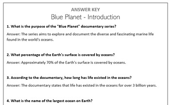 Preview of Blue Planet Season 1 Episode 1 (Introduction) - Question Set