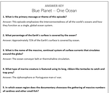 Preview of Blue Planet Season 2 Episode 1 (One Ocean) - Question Set