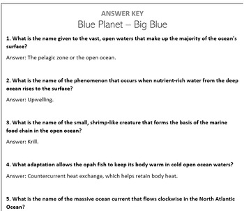 Preview of Blue Planet Season 2 Episode 4 (Big Blue) - Question Set