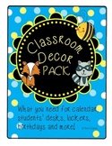 Classroom Decor Pack - Blue and Yellow Polka Dots