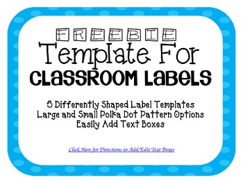 Preview of Blue Polka Dot Classroom Labels (Editable)