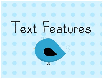 Preview of Blue Polka Dot and Birds Nonfiction Signs and Text Structures