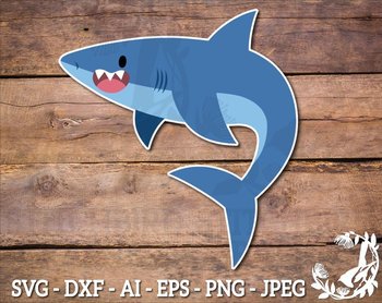 Download Blue Shark Svg Instant Download Vector Art Commercial Use Svg Silhouette Svg