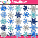 Blue Snowflake Clipart: 30 Frozen Winter Clip Art, Transpa