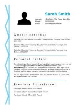 Preview of Blue Squiggle Resume